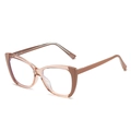 Champagne cat-eye TR90 glasses frame with elegant translucent finish and dark accents - Coffee Outside Tea Inside Frame