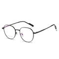 Montatura per occhiali poligonale ultraleggera in metallo nero opaco anti-luce blu - Montatura Nera