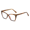 Occhiali ottici cat-eye in TR tartarugato con lenti anti-luce blu e montatura trendy - Montatura Leopardata