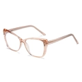 Monture de lunettes œil de chat rose champagne vintage avec finition transparente - Monture Thé Clair