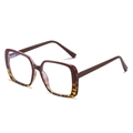 Occhiali grandi con montatura TR90 bordeaux e leopardata e lenti anti-luce blu - Montatura Rosso Scuro e Tartaruga