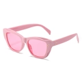 Retro cat-eye sunglasses with pink frames, light pink lenses and golden rivets - Regular / Regular Pink Frames with Pink Lenses (Inc. 13% VAT)