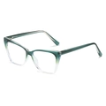 Montatura occhiali cat-eye alla moda con sfumatura dal verde scuro al trasparente - Montura sfumata verde