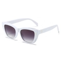 Cat eye sunglasses with white frames and purple gradient lenses with gold rivets - Regular / White Frame with Double Grey Lenses (Incl. 13% VAT)