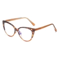 Montatura cat eye tartarugata e ambra con lenti trasparenti anti-luce blu professionale - Montatura Leopardo Sopra Tè Sotto
