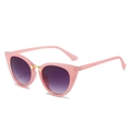 Cat eye sunglasses with light pink frame, purple gradient lenses and gold trim - Regular / Regular (Incl. 13% Tax) Pink Frame Double Gray Lenses