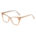 Cat eye optical frames in translucent champagne orange with a minimalist trendy design - Standard Tea Brown Frame / Regular