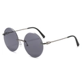 Lunettes de soleil rondes d'été avec verres gris et branches métalliques - Monture Anthracite Verres Gris