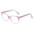 Cat eye TR90 glasses frame featuring a translucent purple to pink gradient finish - Purple To Champagne Gradient Frame