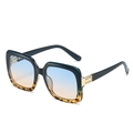Occhiali da sole quadrati oversize con montatura tartarugata blu e lenti sfumate - Montatura Sfumata Leopardata Blu Lenti Blu Gialle