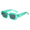 Cyberpunk square sunglasses with transparent green frames and dark polarized lenses - Green Frame Grey Lens