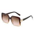 Occhiali da sole quadrati oversize con montatura sfumata marrone e stanghette con strass - Montatura Tè Sfumata Lenti Tè Rosa Sfumate