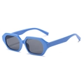 Occhiali da sole geometrici blu reale con lenti grigio scuro in stile trendy hip-hop - Montatura Blu Lenti Grigie