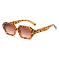 Polygon leopard print sunglasses with gradient brown lenses and UV protection - Regular / Standard (Incl. 13% VAT) Leopard Frame & Double Tea Lenses
