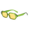 Polygonal sunglasses with translucent green frames and bright yellow tinted lenses - Regular / Regular (Inc. 13% VAT) Green Frame Yellow Lenses