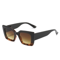 Square cat-eye sunglasses with black and tortoise shell frames and brown gradient lenses - Black and Tortoise with Tea Gradient Lenses