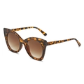 Retro cat-eye sunglasses with tortoise shell frame and brown gradient lenses - Leopard Frame Gradient Brown Lens