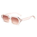 Polygon retro sunglasses in transparent pink frame with brown gradient lenses - Regular / Standard Champagne Frame with Gradient Tea Lenses