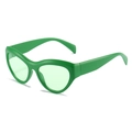 Lunettes de soleil de sport Steampunk avec monture œil-de-chat verte et verres teintés - Monture Verte / Verres Verts