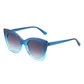 Cat eye sunglasses with blue gradient frames and grey gradient lenses for women - Dark Blue to Light Blue Gradient Frame Gradient Gray Lens