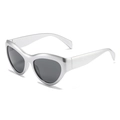 Occhiali da sole steampunk cat eye argento opaco con lenti grigio scuro - Montatura Argento Lenti Grigie