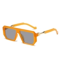 Fashion oversized square sunglasses with translucent orange frames and grey lenses - Orange Frame Grey Lens