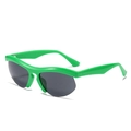 Gafas de sol deportivas de media montura verde brillante con lentes gris oscuro mujer - Montura Verde Lente Gris