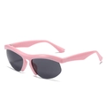 Gafas de sol deportivas rosas de media montura con lentes grises y patillas antideslizantes - Montura Rosa Lente Gris