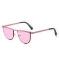 Occhiali da sole geometrici cat-eye con lenti rosa e montatura in metallo - Montatura Rosa / Lenti Rosa