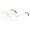 Classic gold metal pilot sunglasses with blue light blocking lenses and black temple tips - Gold Frame Clear Lens