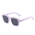 Occhiali da sole squadrati oversize con montatura viola chiaro e lenti grigio scuro - Montatura Viola Lenti Grigie