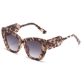Vintage cat-eye sunglasses with tortoise frame and purple gradient lenses - Grey Mottle Frame Double Grey Lens