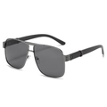 Lunettes de soleil aviateur carrées avec monture gunmetal et verres gris foncé - Monture Anthracite Verres Gris