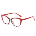 Occhiali anti-luce blu cat-eye in TR90 con montatura rossa e stampa leopardata - Montatura Rosso e Rosa