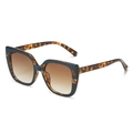 Gafas de sol cuadradas de gran tamaño a la moda con montura de carey y lentes de color - Montura de Leopardo Azul Lentes Degradadas Marrones