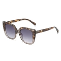 Gafas de sol cuadradas de carey con lentes degradadas púrpura en montura grande - Montura Degradada Floral Gris Lentes Degradadas Grises