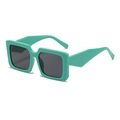 Trendy mint green square frame sunglasses with thick temples and dark grey lenses - Light Green Frame Grey Lens
