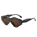 Gafas de sol ojo de gato con montura gruesa verde oscuro y lentes marrones - Montura Negra Lentes de Té