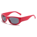 Lunettes de soleil sport rétro avec monture rouge vif et verres gris foncé - Standard / Monture Rose Rouge Verres Gris