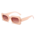 Chique beige rechthoekige zonnebril met roodbruine gradiëntglazen voor dames - Thee Frame Gradiënt Thee Glazen