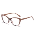 Montatura per occhiali cat eye in bicolore marrone e leopardo in leggero materiale TR90 - Montatura Caffè e Leopardo