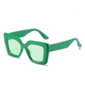 Occhiali da sole squadrati oversize con montatura jelly verde vivace e lenti colorate - Montatura Verde Erba Lenti Verdi