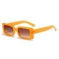 Gafas de sol rectangulares modernas con montura naranja y lentes degradadas - Marco Naranja Lentes Marrones Dobles