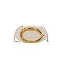 Elegant white leather crossbody chain bag featuring a prominent gold C-shaped metal ornament - White