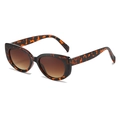 Retro-Cat-Eye-Sonnenbrille mit Schildpatt-Rahmen und braunen Verlaufsgläsern - Leopard-Rahmen Braune Verlaufsgläser