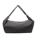 Bolso bandolera negro plisado minimalista de gran capacidad para uso diario casual - Gris