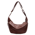 Braune Vintage-Tasche mit großem Fassungsvermögen und Litschi-Maserung aus Leder - Braun