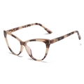 Montura de gafas cat eye en acetato de carey marrón con patillas delgadas para mujer - Marco de Leopardo