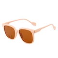 Occhiali da sole vintage per bambini rosa pesca opaco con lenti marroni scuro - Montatura Rosa Lenti Marroni