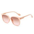 Occhiali da sole quadrati rosa pesca con rivetti in metallo e lenti sfumate marroni - Montatura Rosa Lenti Marrone Rosa